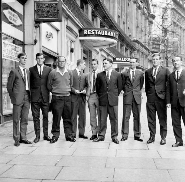 Australian team pictured outside the Waldorf Hotel in London 1964 Old Photo