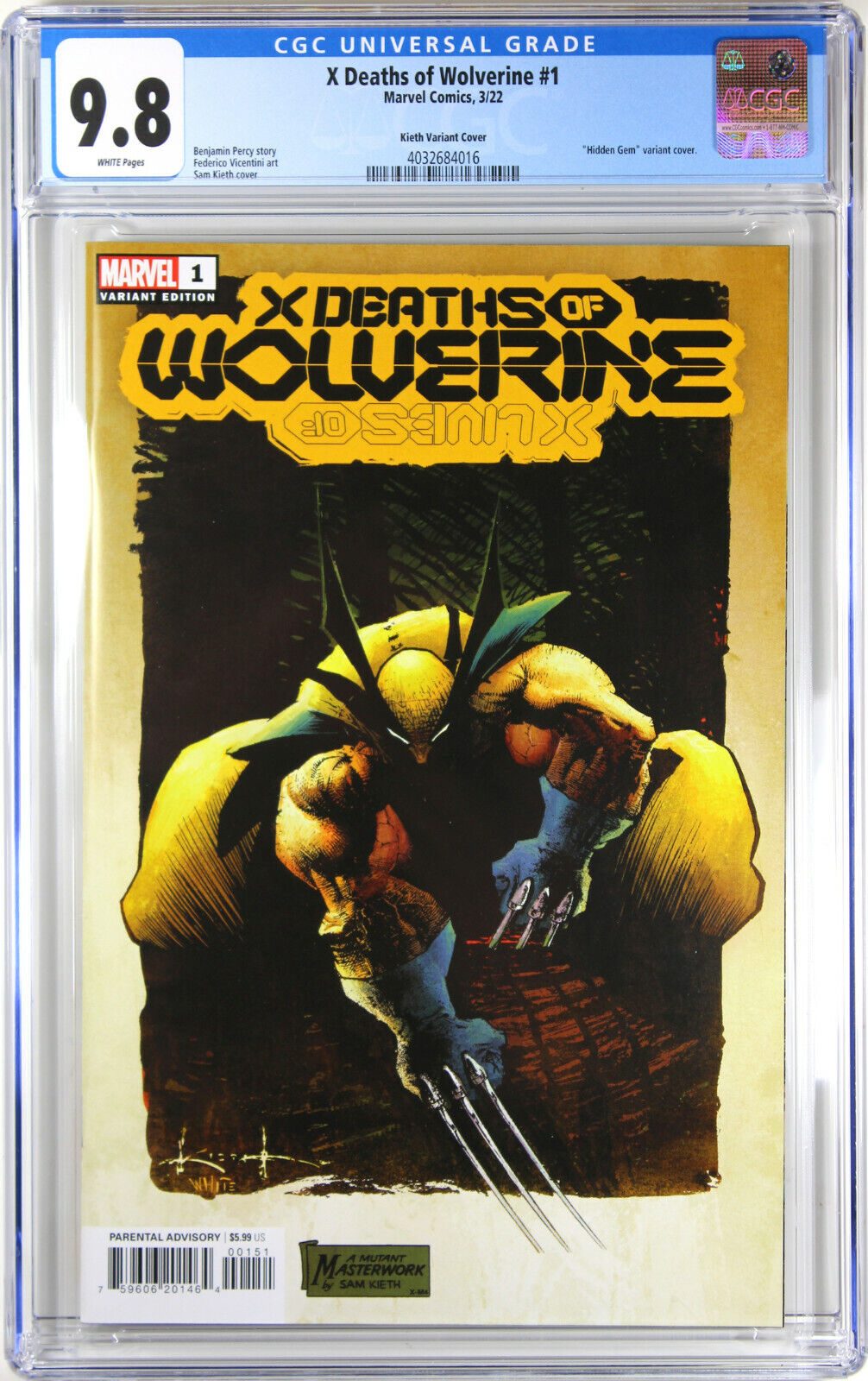 X DEATHS OF WOLVERINE #1 (SAM KEITH 1:100 VARIANT)(2022) ~ CGC GRADED 9.8 NM/M