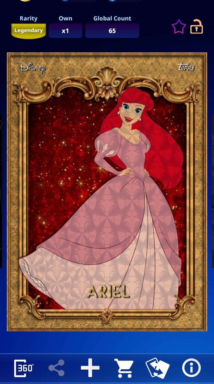 Topps Disney Collect Legendary Ariel Disney Princess 2023 LE 75 - DIGITAL CARD