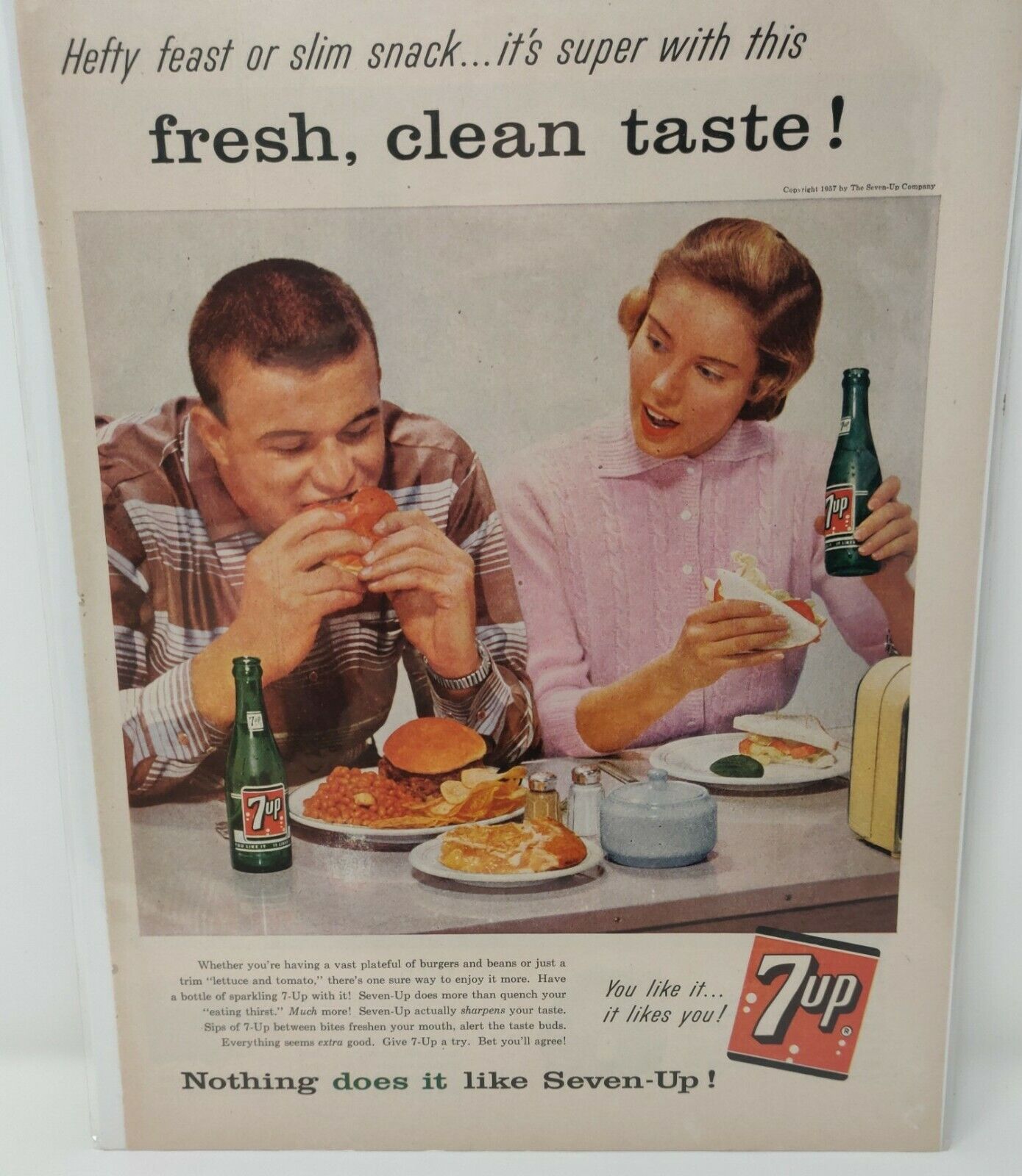 Vintage 1957 7up Advertisement