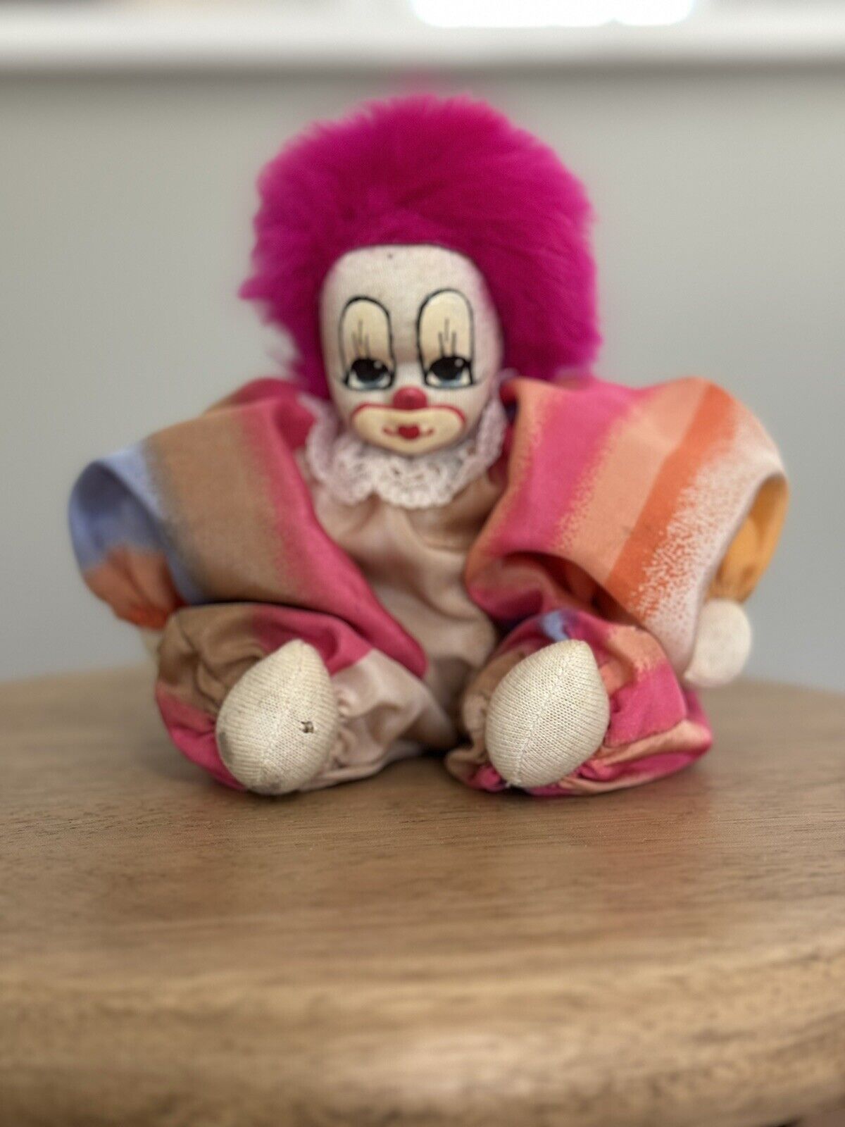 Vintage*Q-Tee Clown* 1980s*Sand Bag *Hand Made Painted*