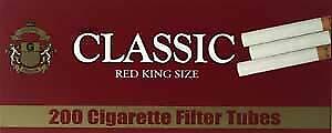 Classic Red Full Flavor King Size 200 Tubes Per Box Tobacco Cigarette [4-Boxes]