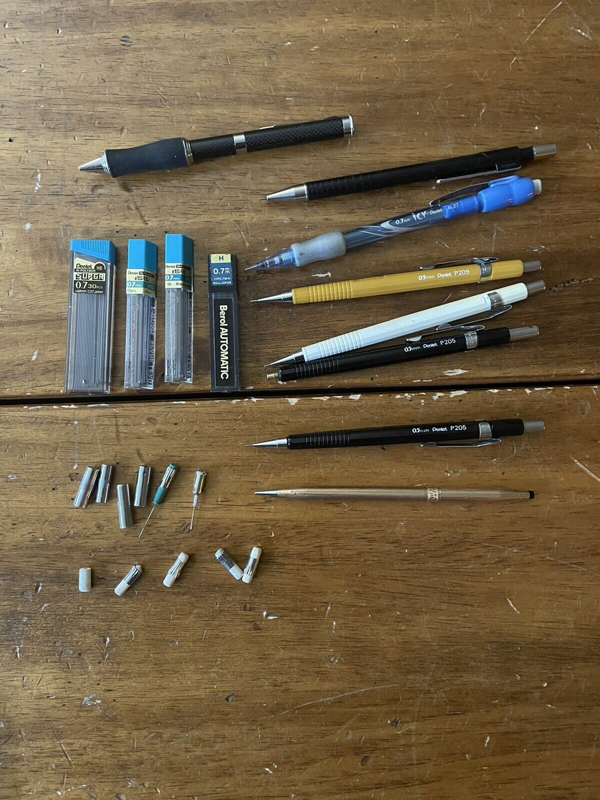 Vintage PENTEL Mechanical Pencil Pencils 8 Japan Lead Pierre Cardin