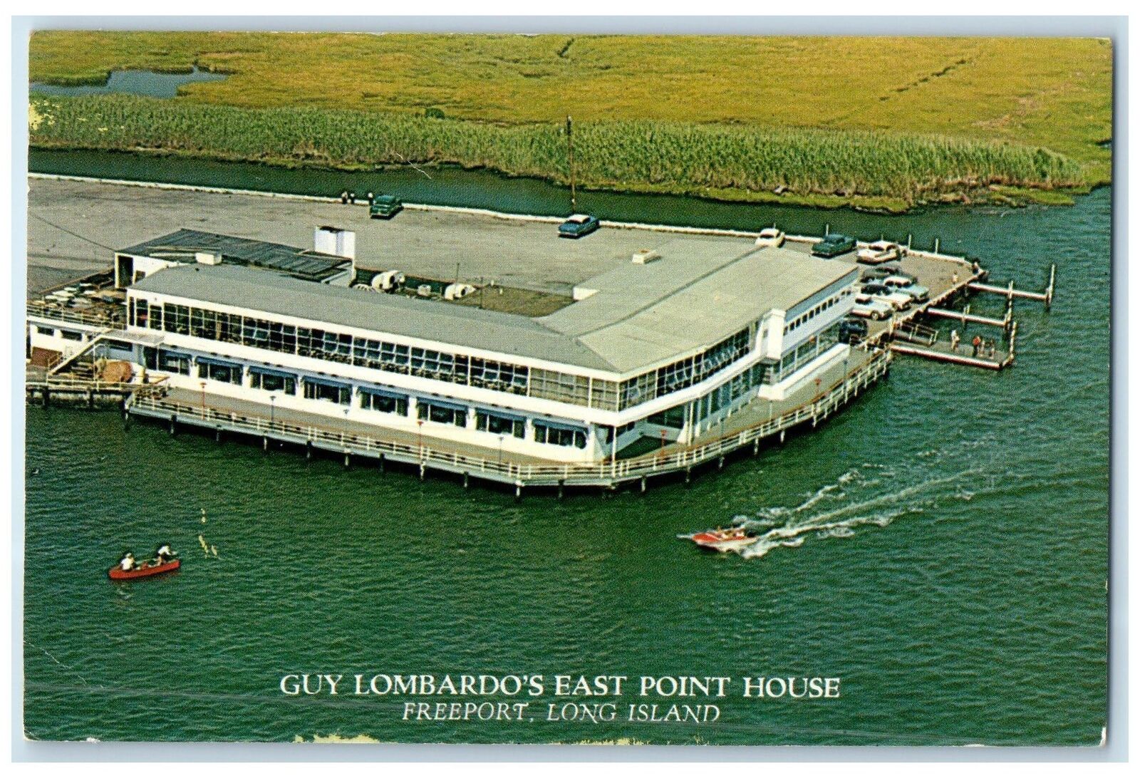c1960s Aerial View Guy Lombardo\'s East Point House Long Island New York Postcard