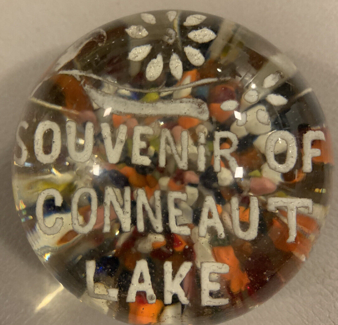 Vintage Paperweight Souvenir of Conneaut Lake Rare Unique