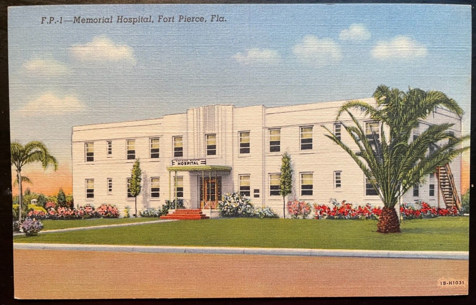 Vintage Postcard 1941 Memorial Hospital, Fort Pierce, Florida  (FL)