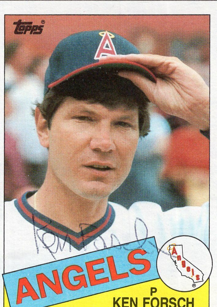 BOB FORSCH Signed 1985 Topps Baseball Card #442 California Angels Autographed