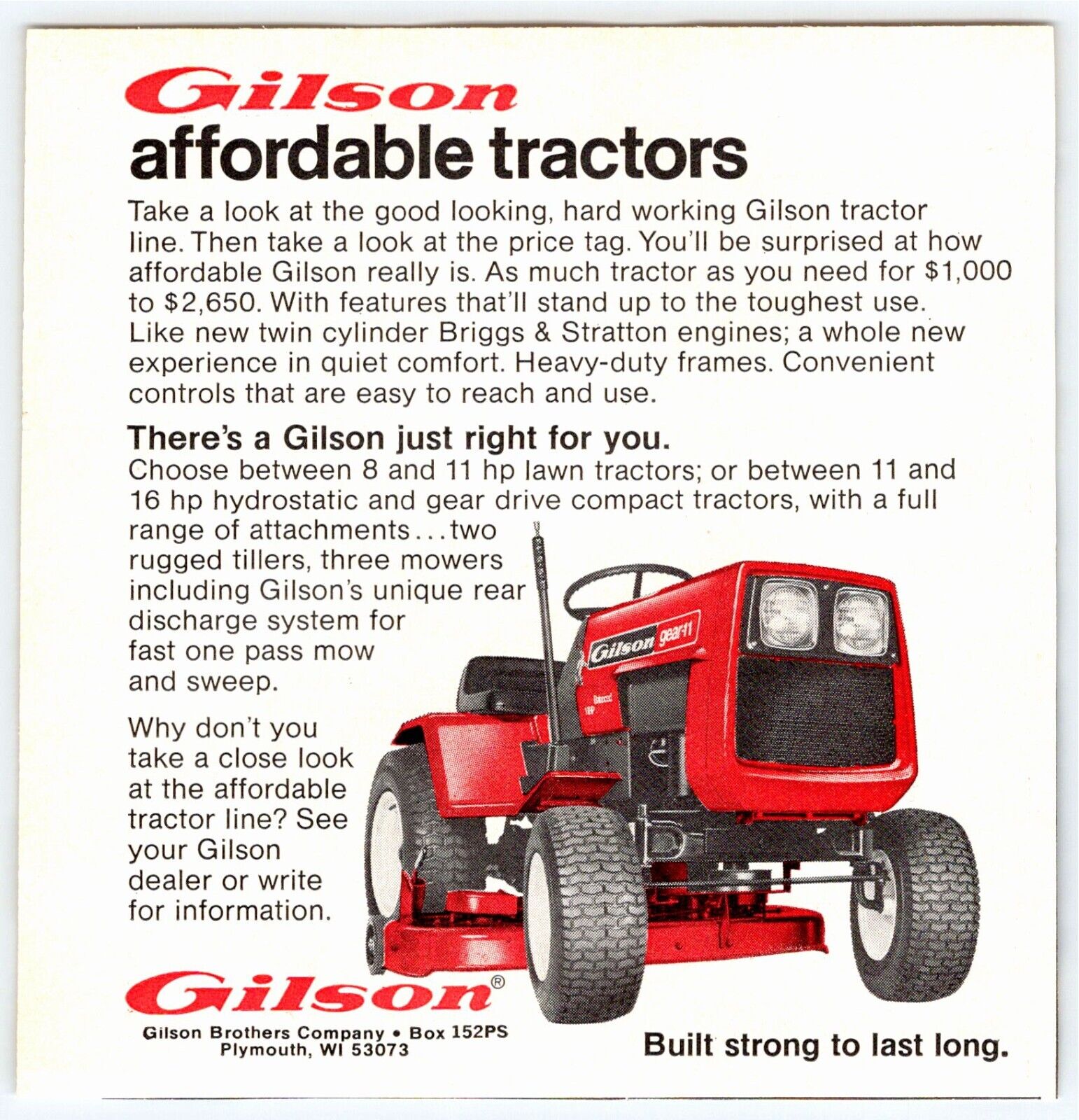 1978 GILSON LAWN TRACTOR Vintage 1970\'s 5\