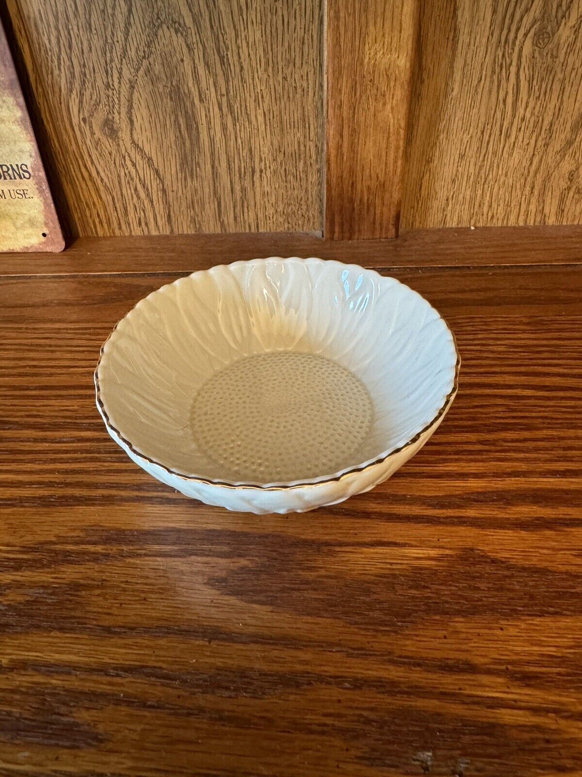 Lenox Classic Sunflower Dish Bowl Porcelain Gold Trim 5” Wide