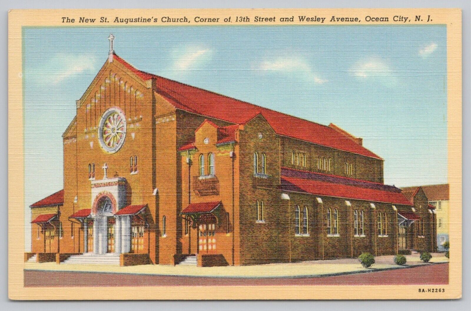 Postcard The New St. Augustine\'s Church Ocean City New Jersey c1930s