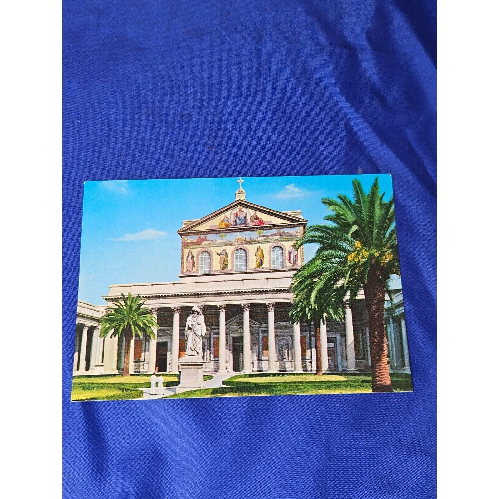 Rome St Pauls Basilica Postcard Chrome Divided