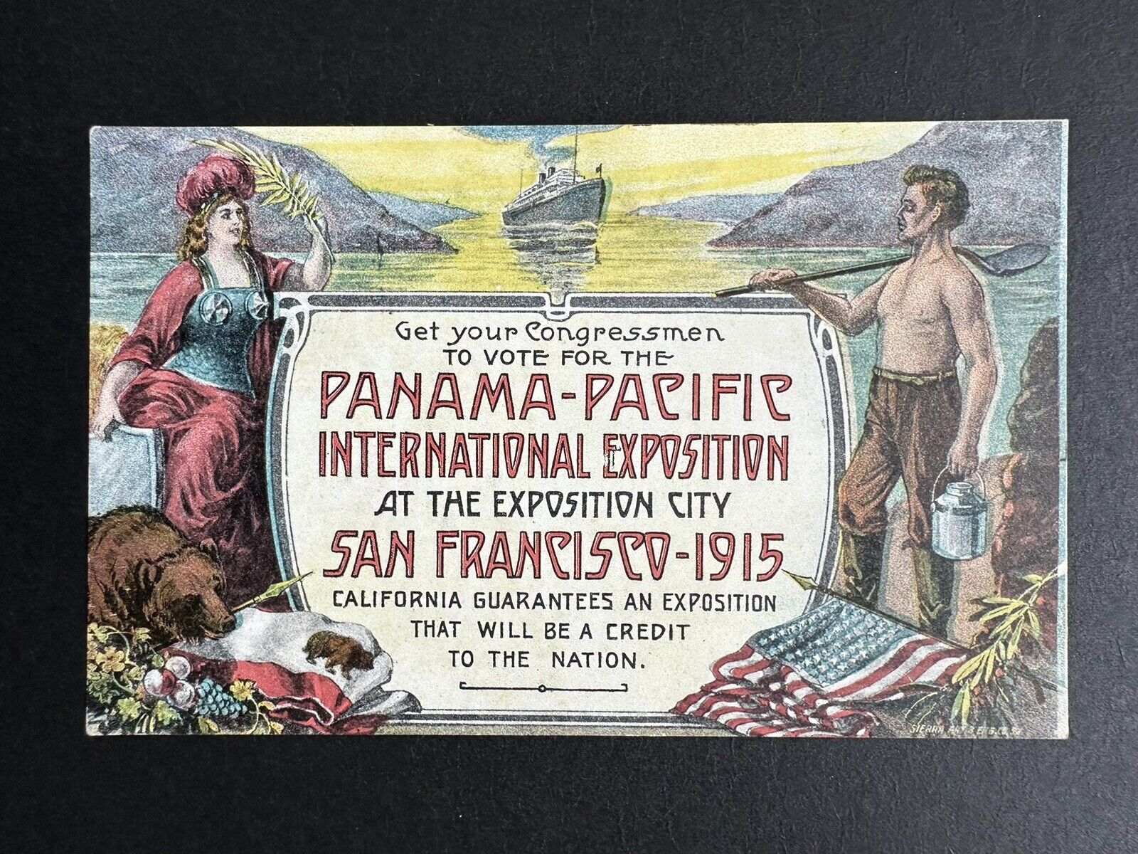 Postcard Congressman Vote PANAMA-PACIFIC INT. EXPOSITION 1915 San Francisco CA