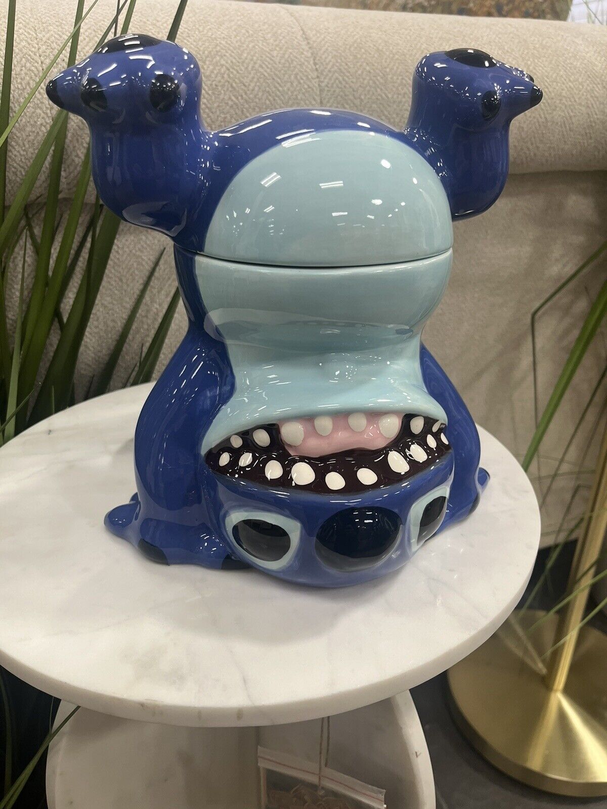 LILO & STITCH Handstand Upside Down Ceramic Cookie Jar Canister Collectible NEW