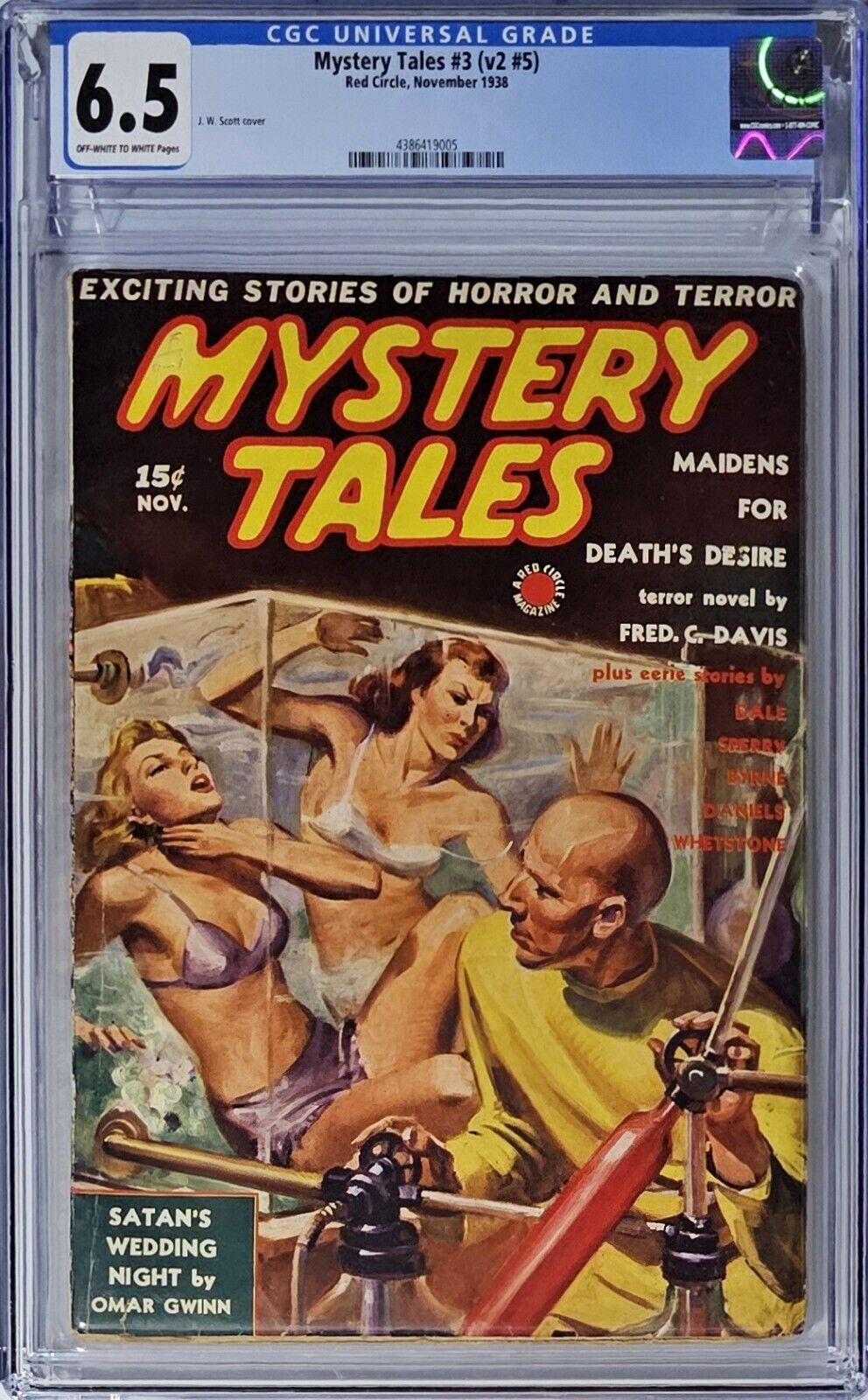 Mystery Tales #3 (v2 #5) November 1938 CGC 6.5 Red Circle Pulp Torture Cover