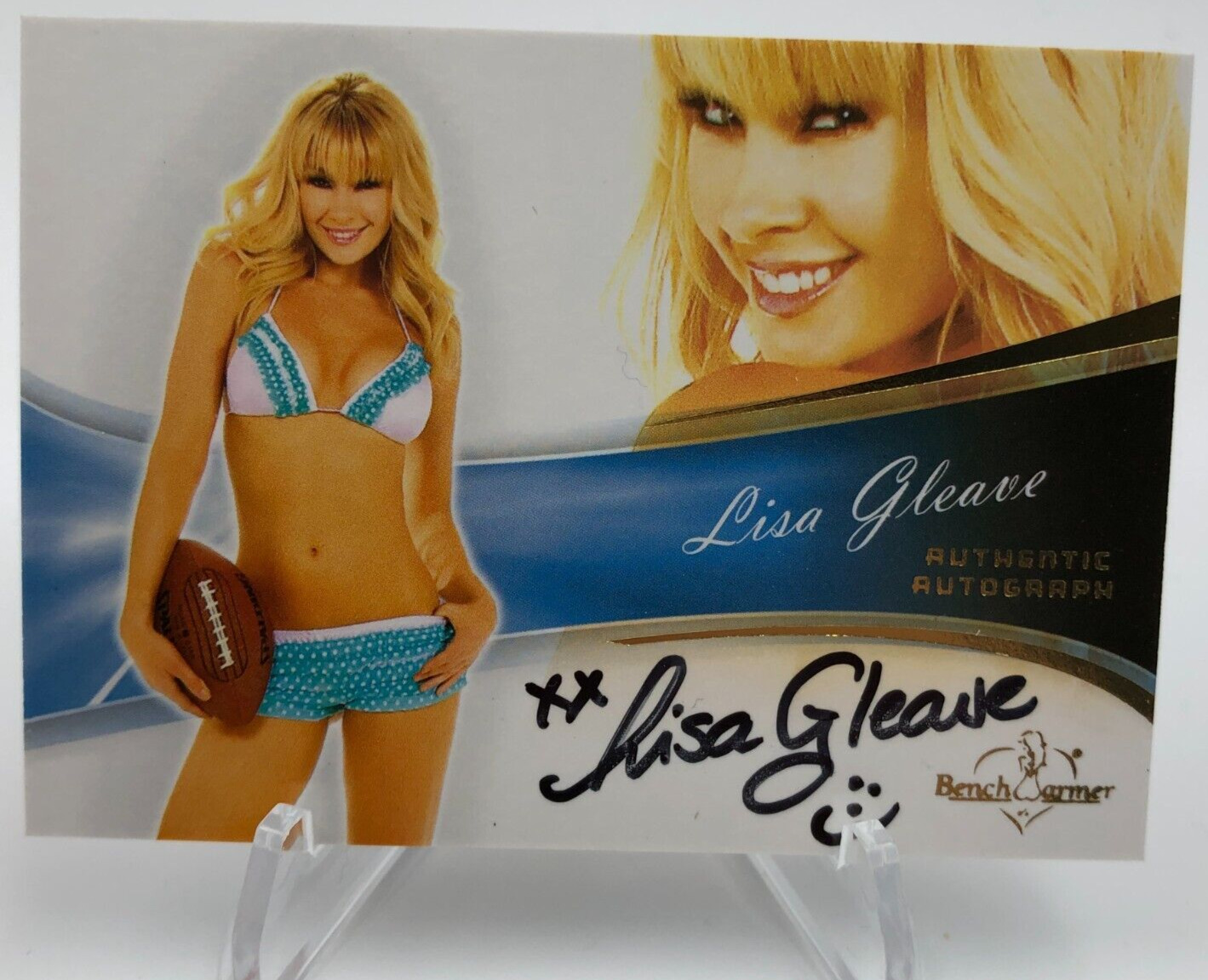 2013 LISA GLEAVE AUTO Signed BENCHWARMER Card The PRICE IS RIGHT BARKER\'S BEAUTY