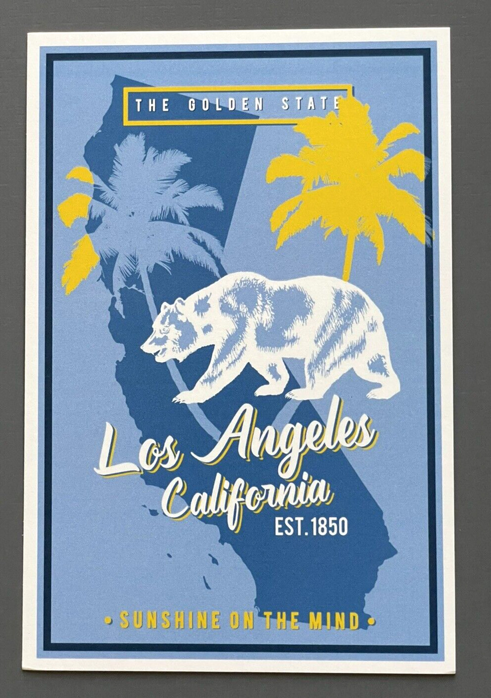 Los Angeles, California - State Outline - Lantern Press Postcard