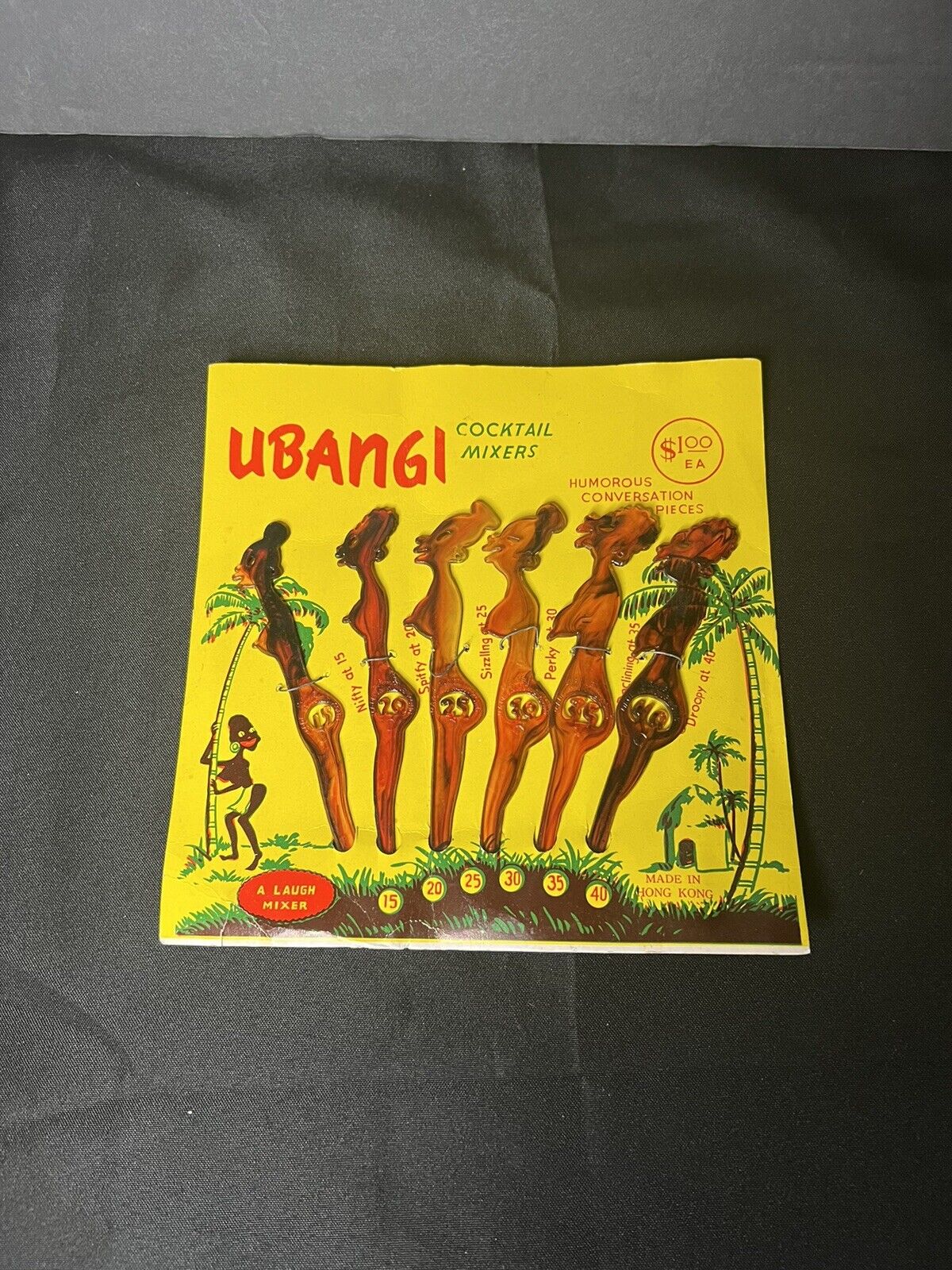 Black Memorabilia 1950s Ubangi Risque Nude Cocktail Mixers New Unused Vintage