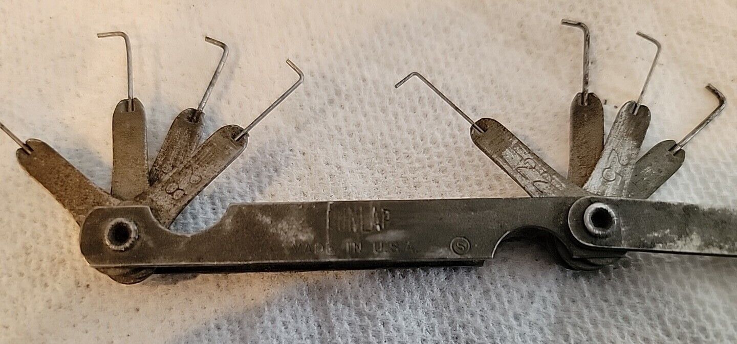 Vintage Dunlap 8 Wire Spark Plug Gap Gauge Tool USA