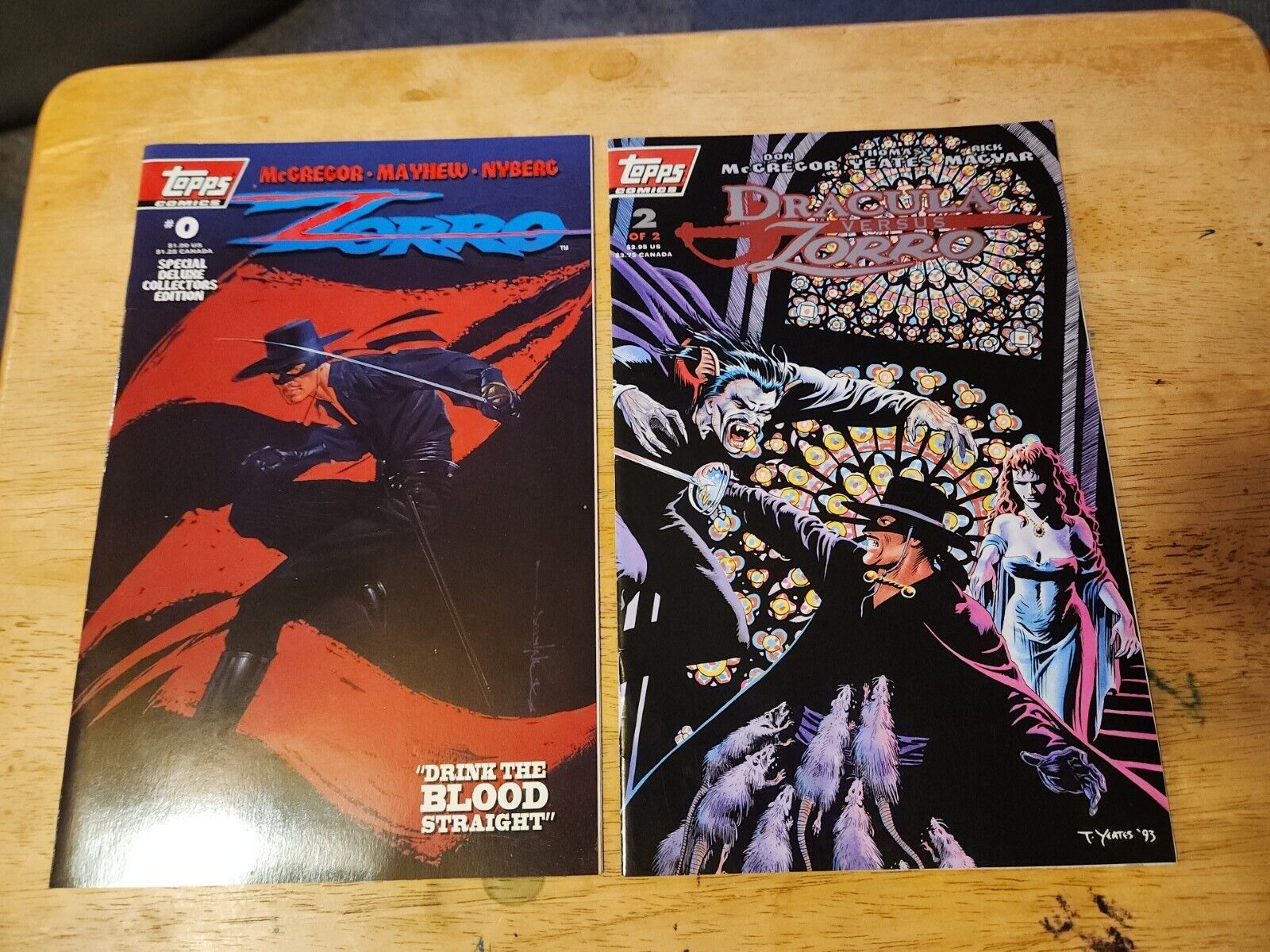 Dracula vs. Zorro #1-2 Topps Comics 1993 Complete Set NM