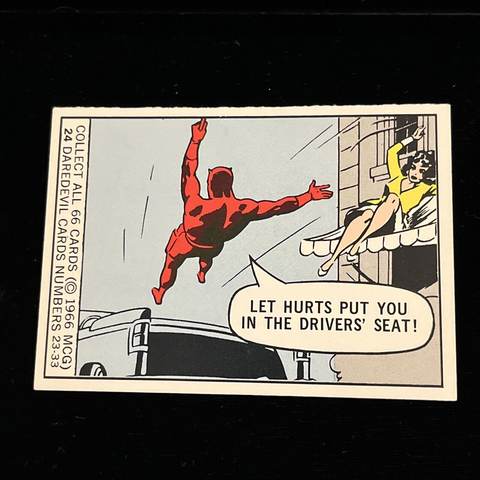 1966 Marvel Super Heroes Card # 24 Daredevil Rookie Card Donruss Vintage Great