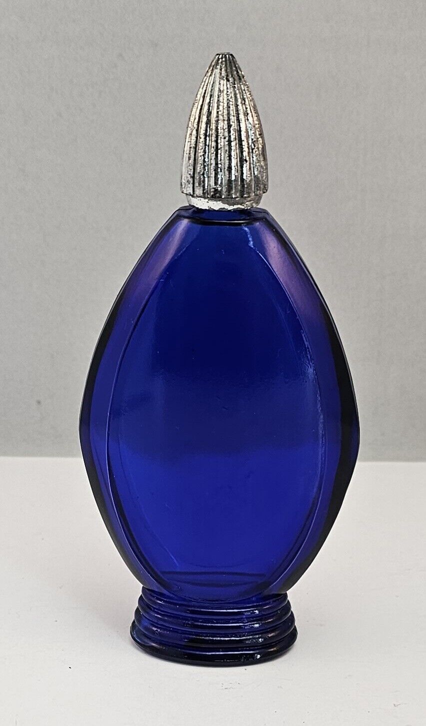 Vintage Evening in Paris Bourjois Cobalt Blue Glass Cologne Bottle