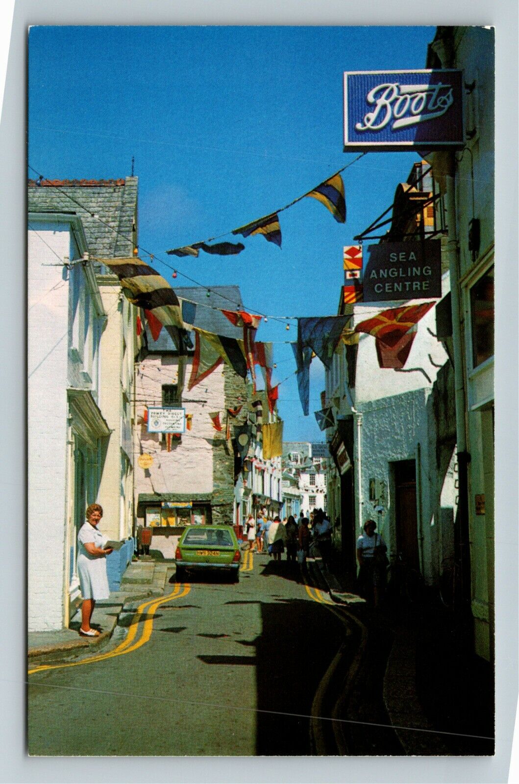Fowey UK-United Kingdom, Main Street, Vintage Postcard