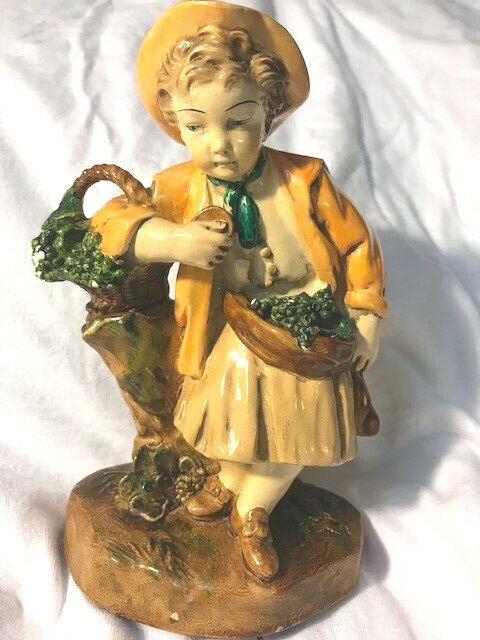 Vintage Borghese Girl Figurine With Basket, GUC