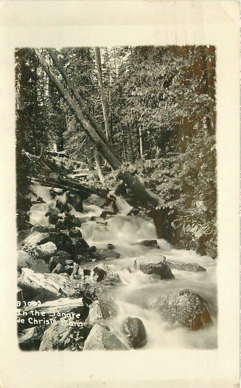 1928 Pueblo Colorado Sangre De Cristo Mountain Stream RPPC Photo Postcard 3387