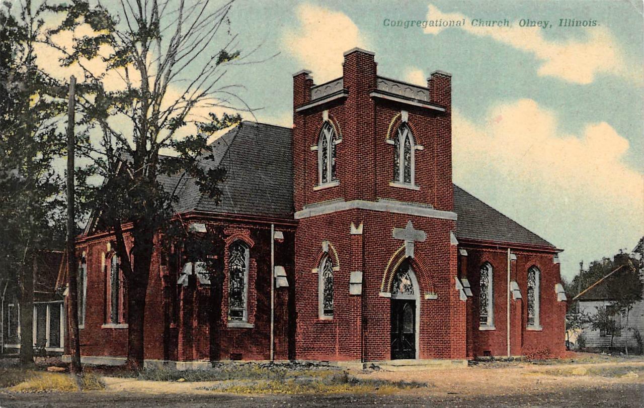 OLNEY, IL Illinois  CONGREGATIONAL CHURCH  Richland County   c1910\'s Postcard