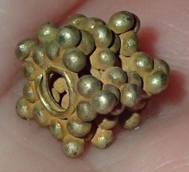 10mm Ancient Jerusalem Jewish First Temple Mount Period Metal Bead, 3000+ YO 3/4