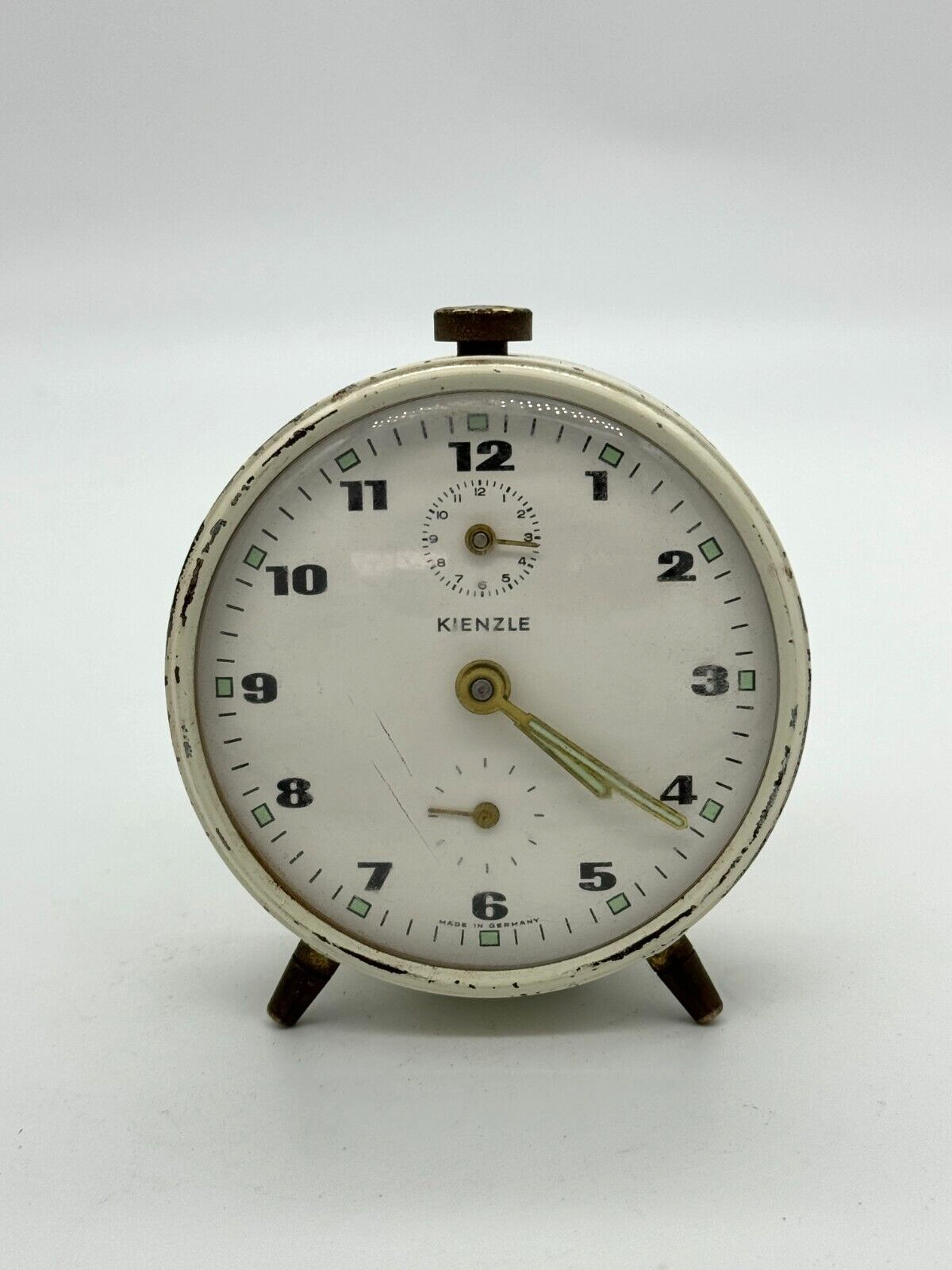 Vintage Cream Art Deco Kienzle Table Alarm Clock, Made In Germany c1930s