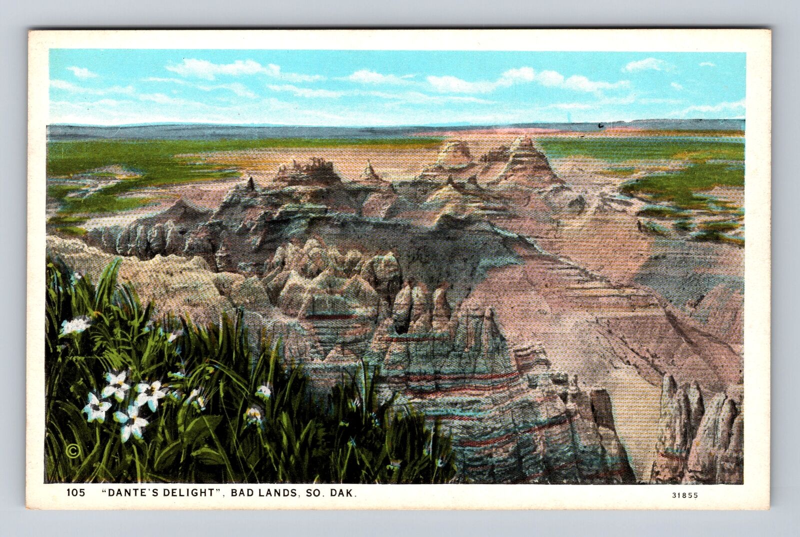 Bad Lands SD-South Dakota, Dante\'s Delight, Bad Lands, Antique Vintage Postcard