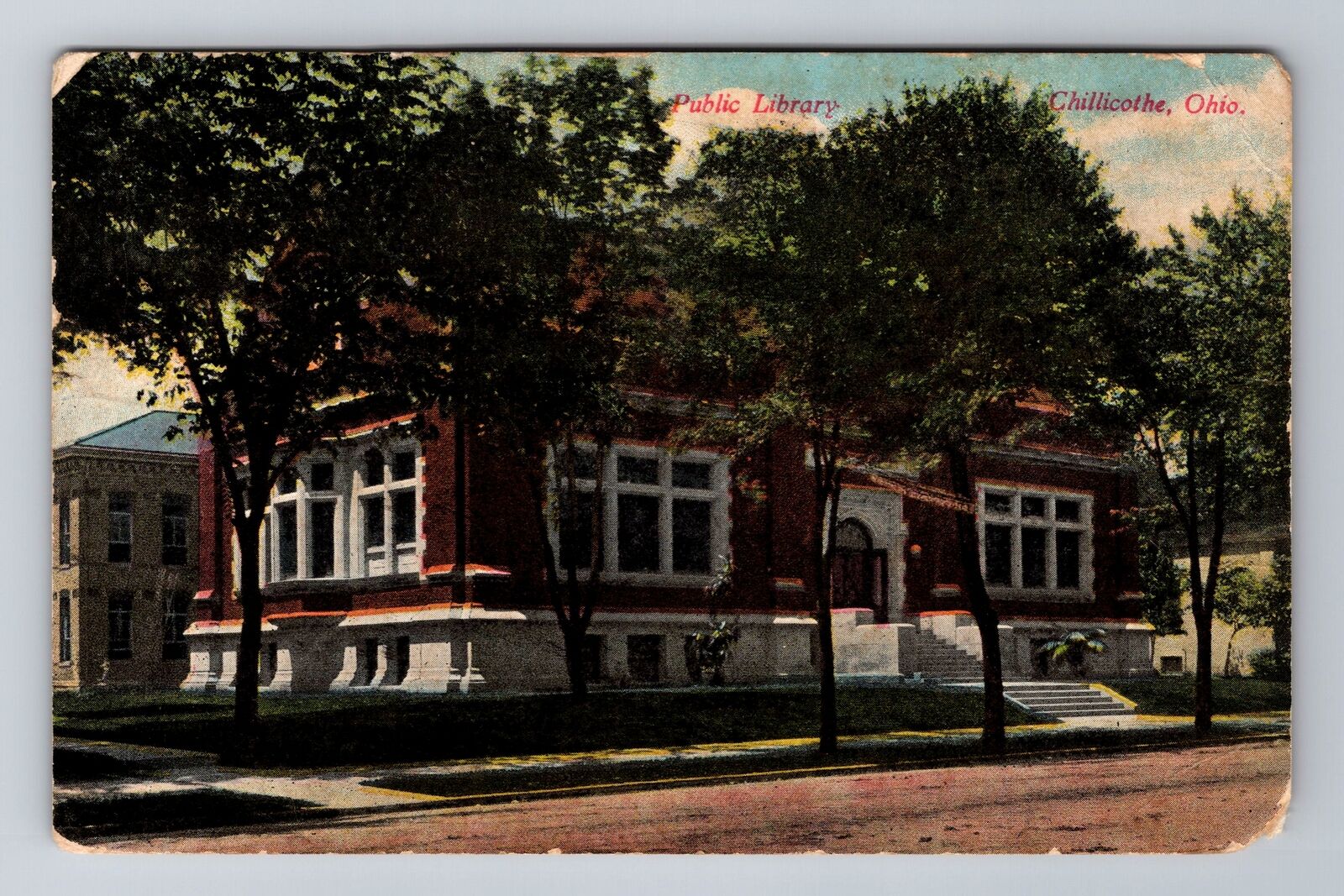 Chillicothe OH-Ohio, Public Library, c1909 Antique Vintage Souvenir Postcard