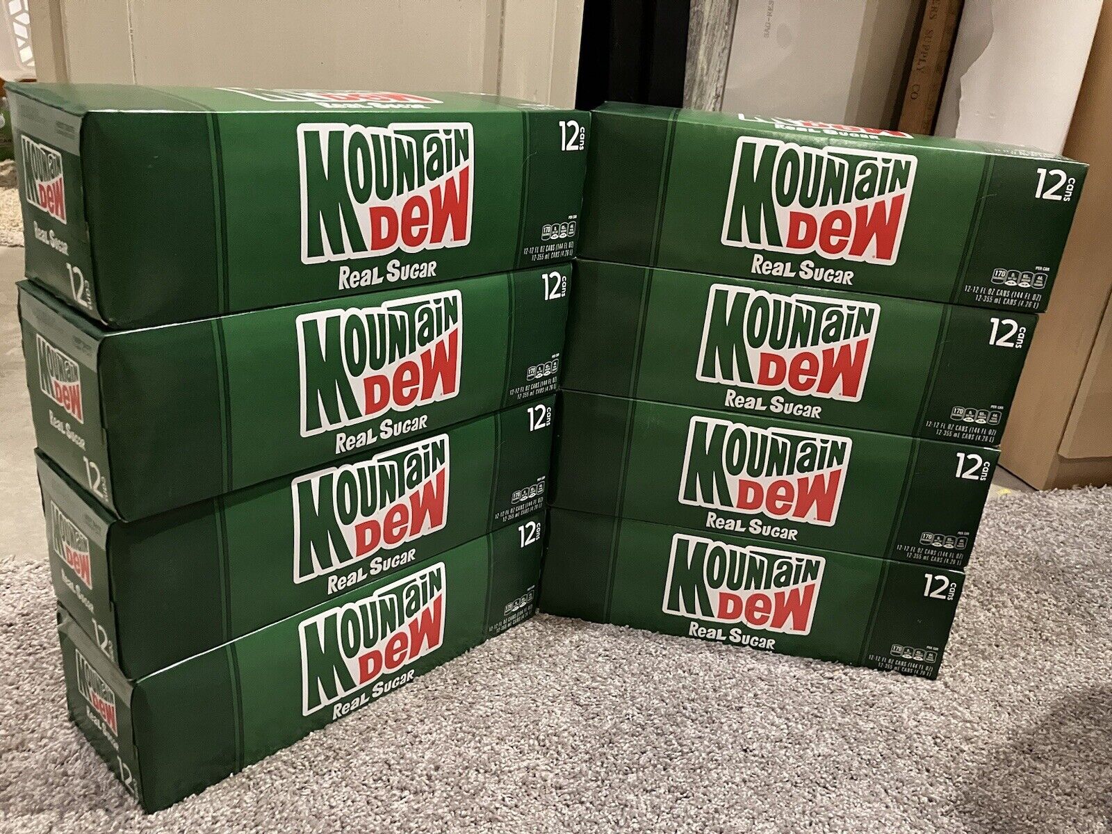 (8 PACK) MOUNTAIN DEW REAL SUGAR 12 PACK 96 CANS Best By 11/24 - 