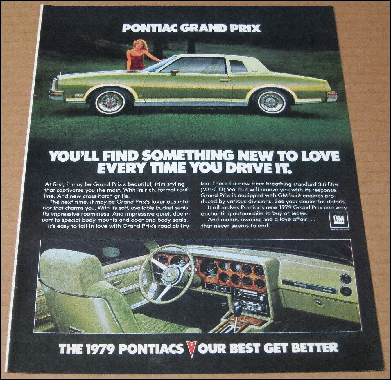 1979 Pontiac Grand Prix Print Ad Car Automobile Auto Advertisement Vintage