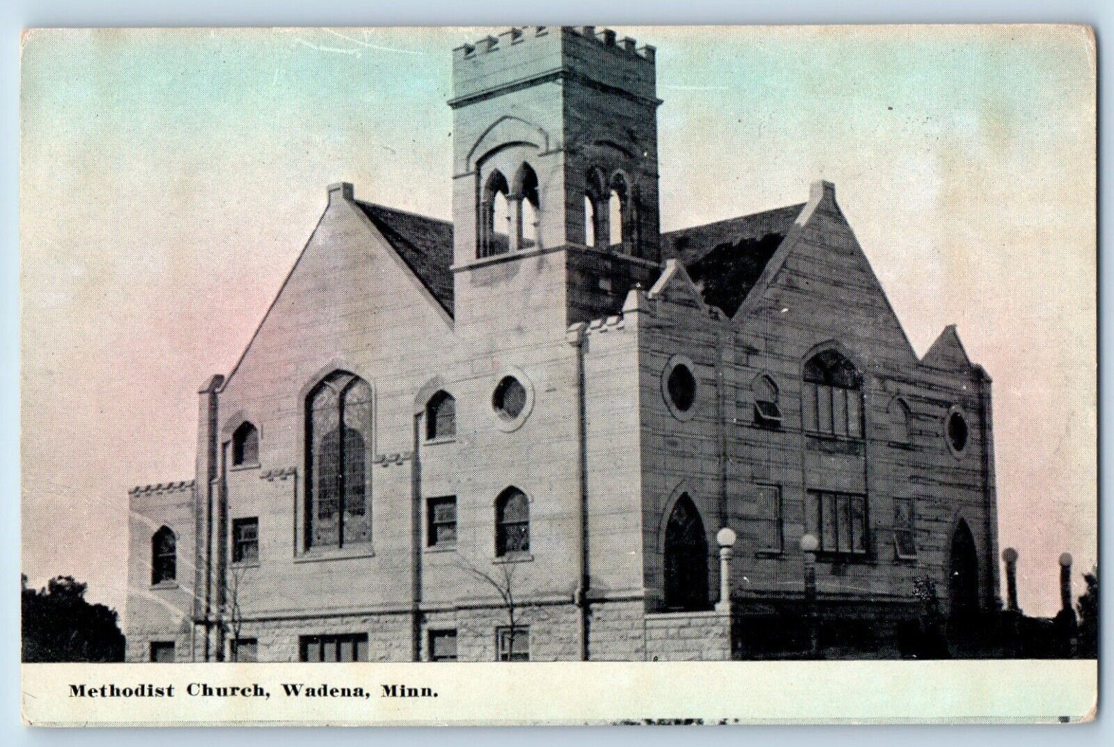 Wadena Minnesota Postcard Methodist Church Exterior Building View c1910 Vintage
