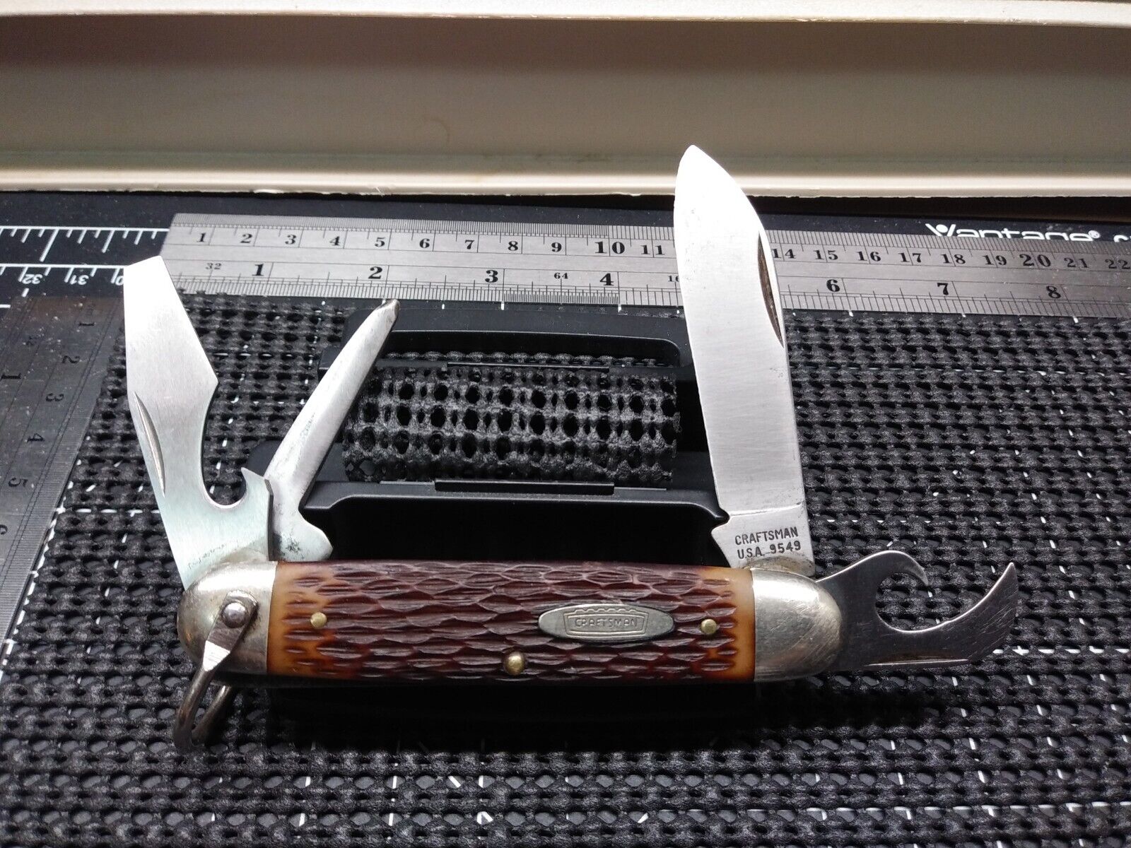 Vintage 1970\'s Craftsman USA 9549 (4) Blade Camp Style Pocket Knife - Excellent