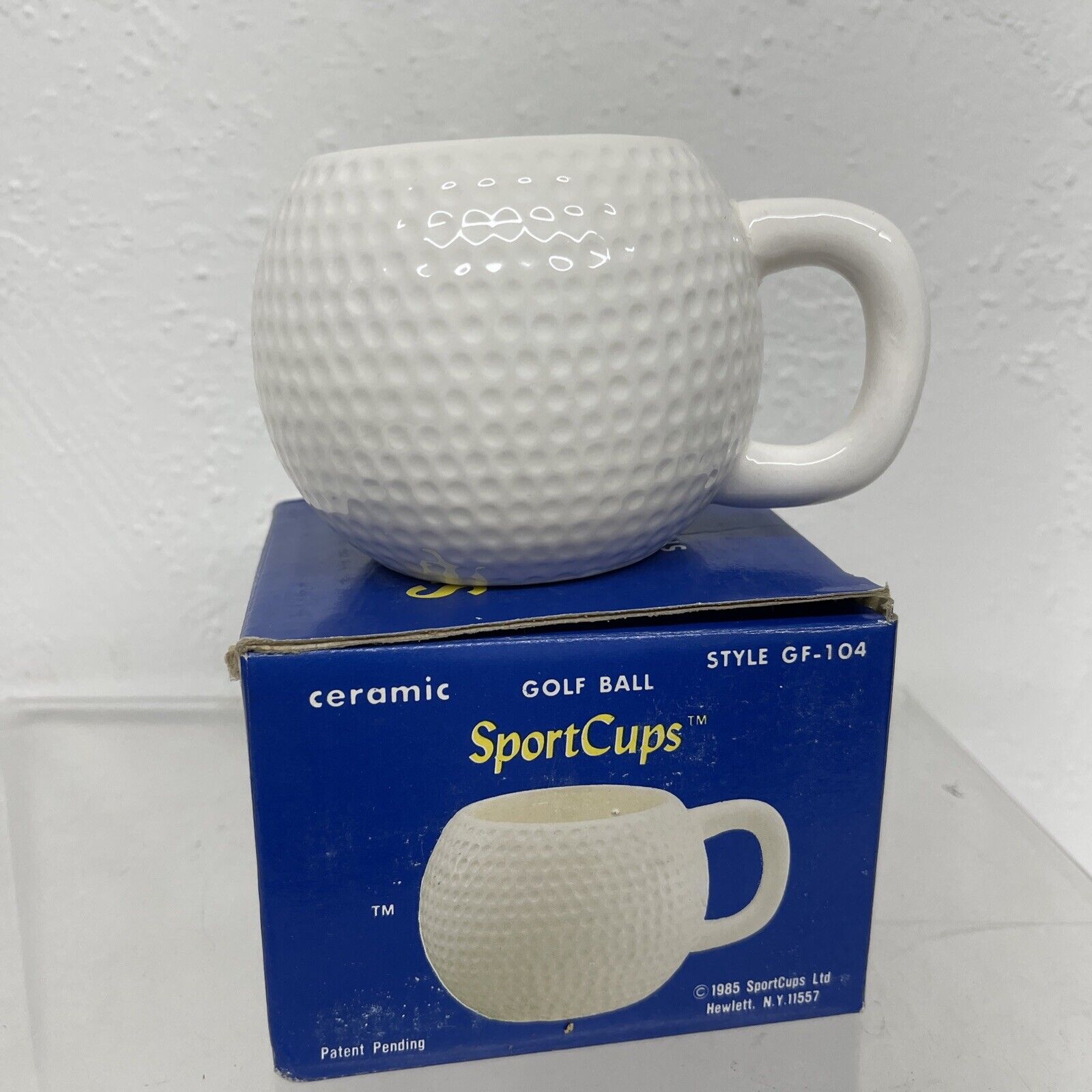 Sportcups Golf Ball Mug 1985 Coffee Cup Vintage Novelty In Box