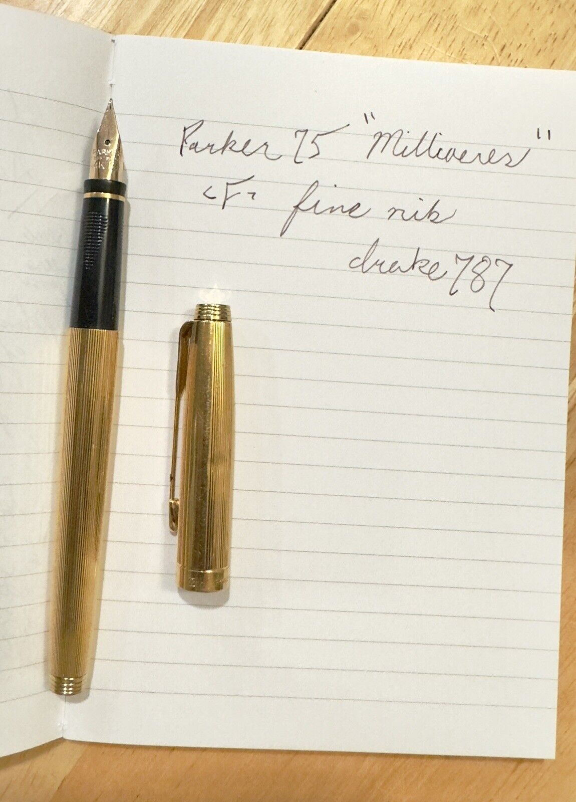 Vintage Parker 75 Milleraies 14k gold Nib Fountain Pen