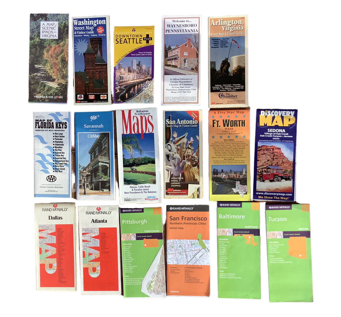 Vintage 1998-2013 Official City Maps Lot of 17 VGC