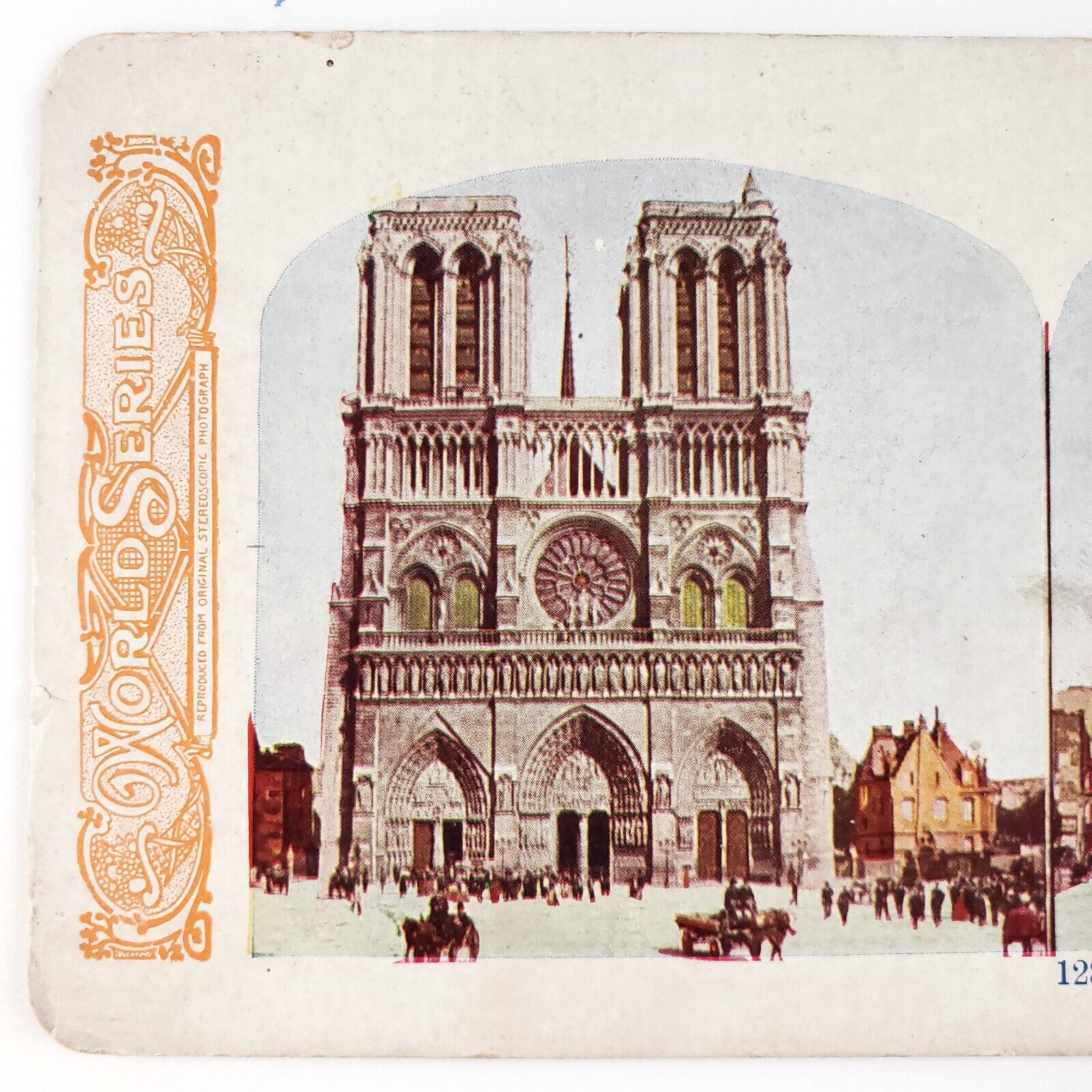 Notre Dame Cathedral Paris Stereoview c1905 French Street Horse France Kawin E59