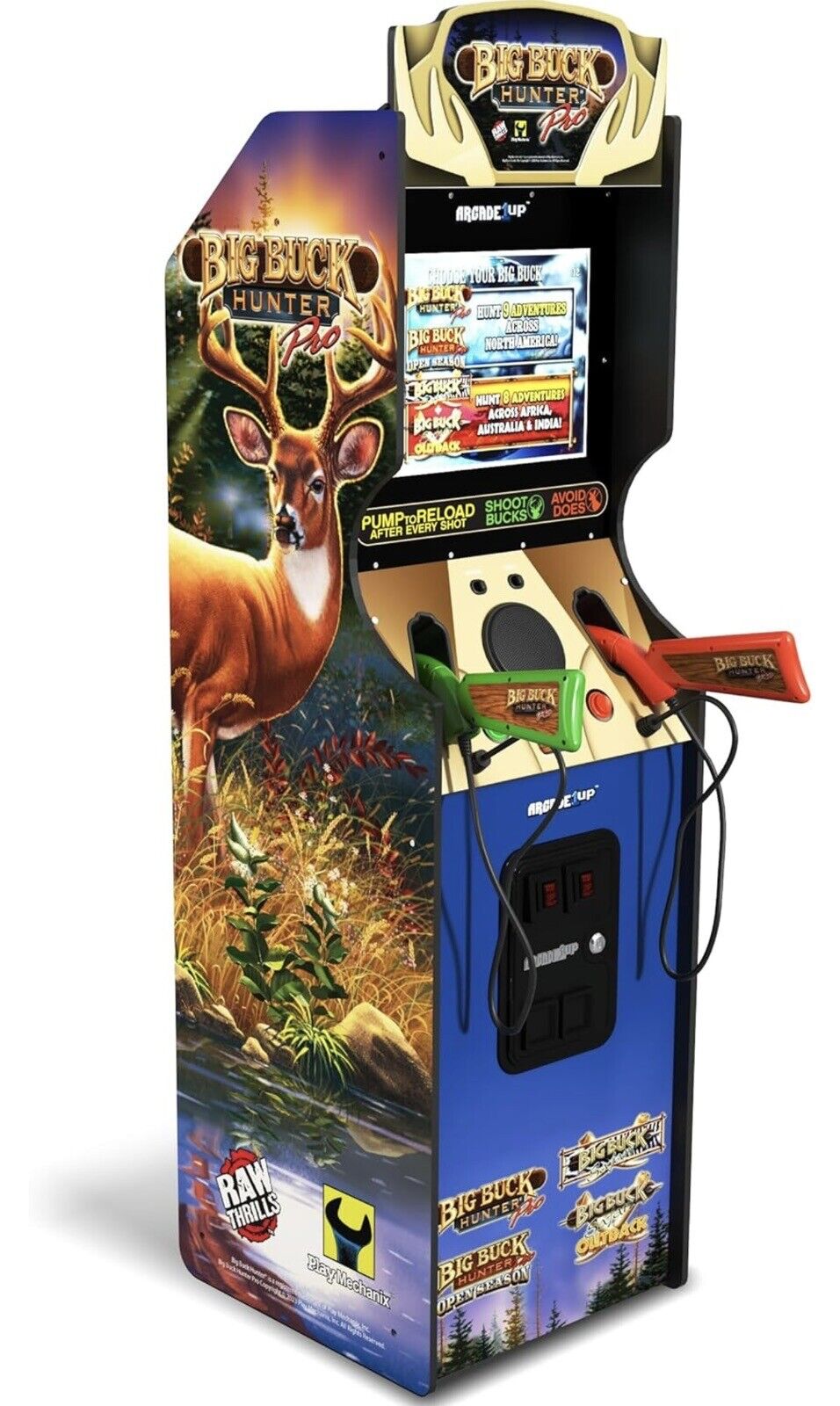 Arcade1Up Big Buck Hunter Pro Deluxe Arcade Machine Video Game Shooter 2 Player