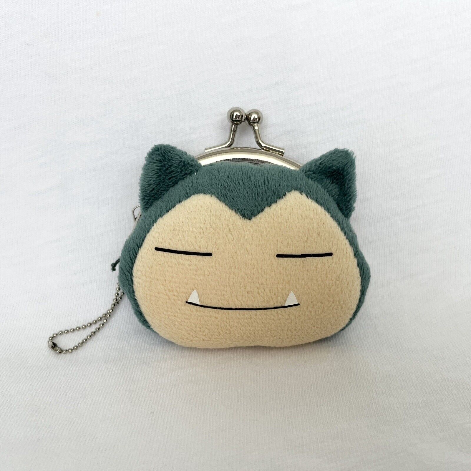 Snorlax plush mini coin purse with metal clasp, from Japan