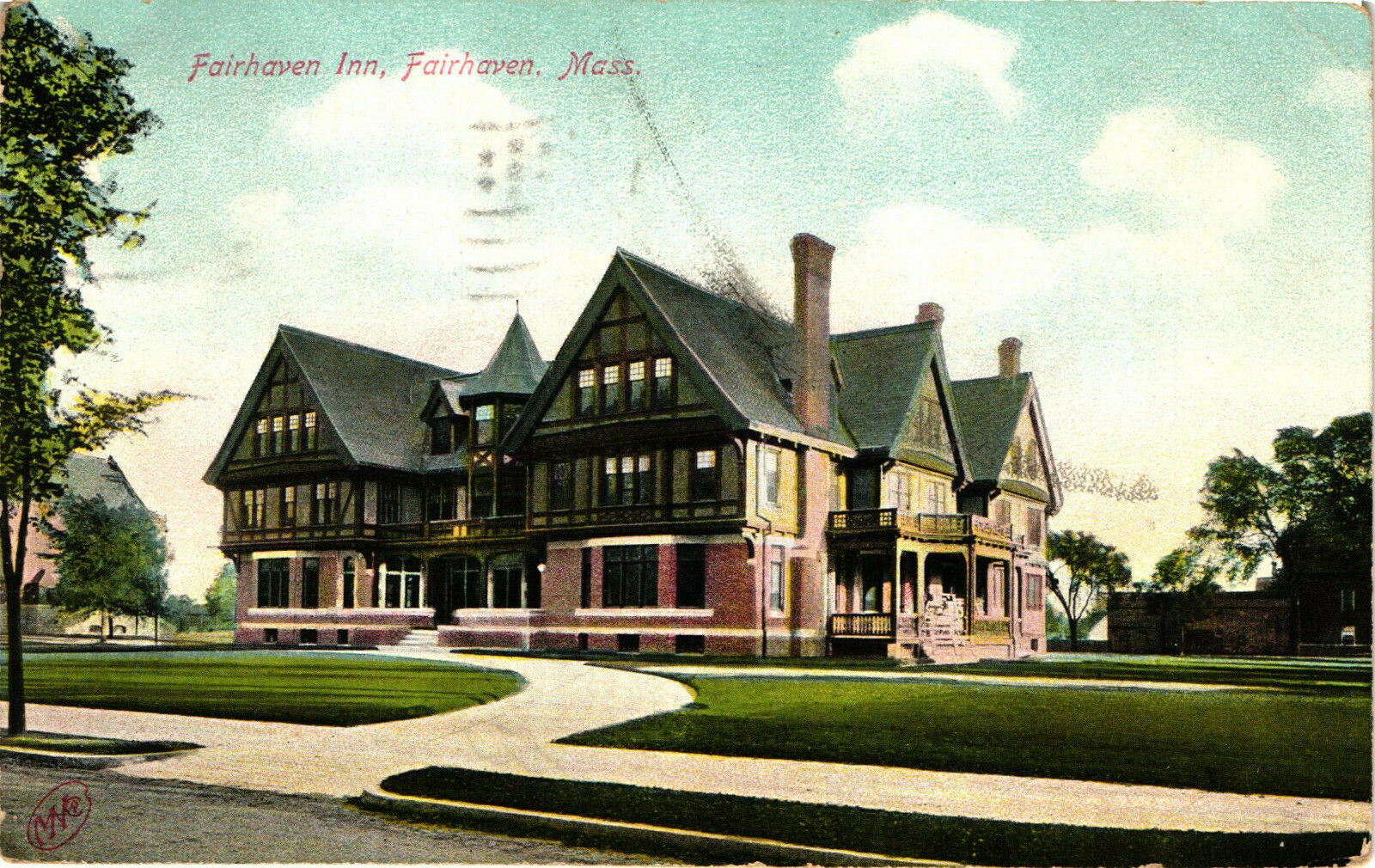 Postcard Tabitha Inn Fairhaven Inn now Our Lady\'s Haven Mass Posted 1906