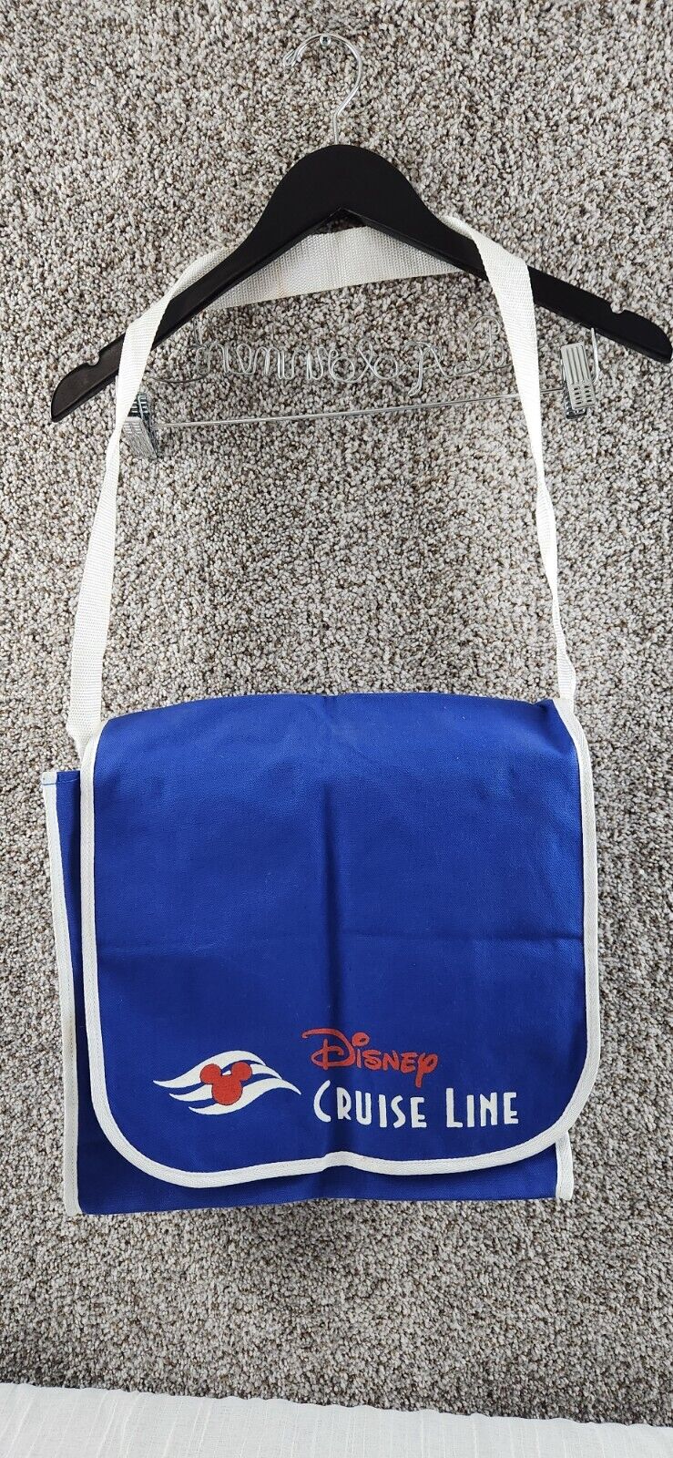 Walt Disney World Disney Cruise Line Blue Tote Bag Canvas Packable Foldable Bag