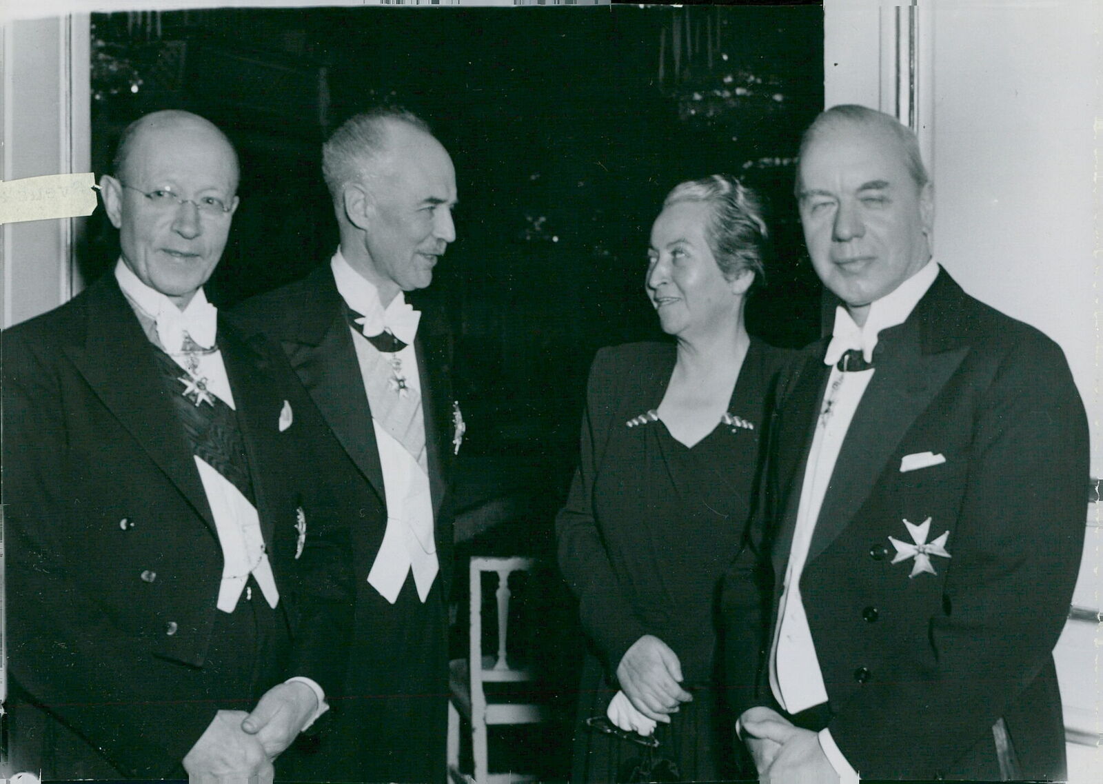 Swedish Academy\'s feast meeting. From left Eina... - Vintage Photograph 1296148