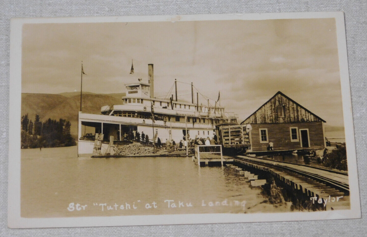 Steamer Tutahi at Taku Landing postcard Canada