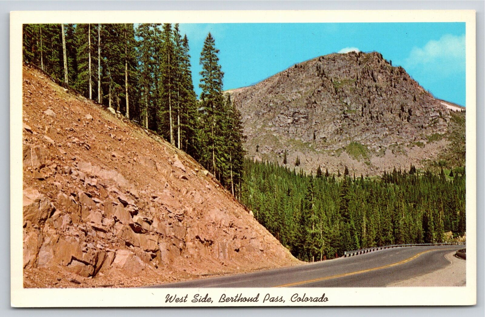 Berthound Pass Colorado~West Side On Highway~Vintage Postcard