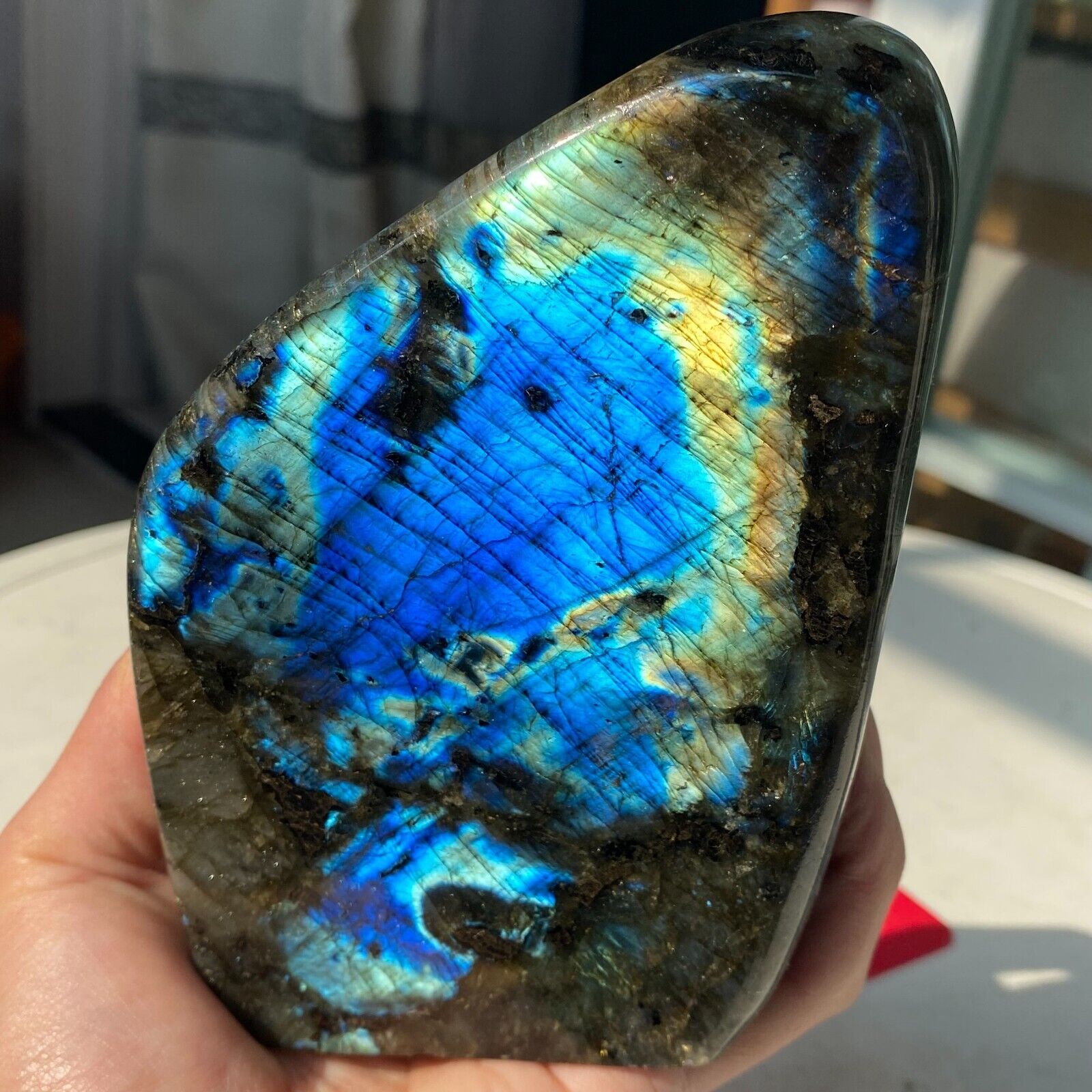2.87LB Natural Large Gorgeous Labradorite Quartz Crystal Stone Specimen Healing