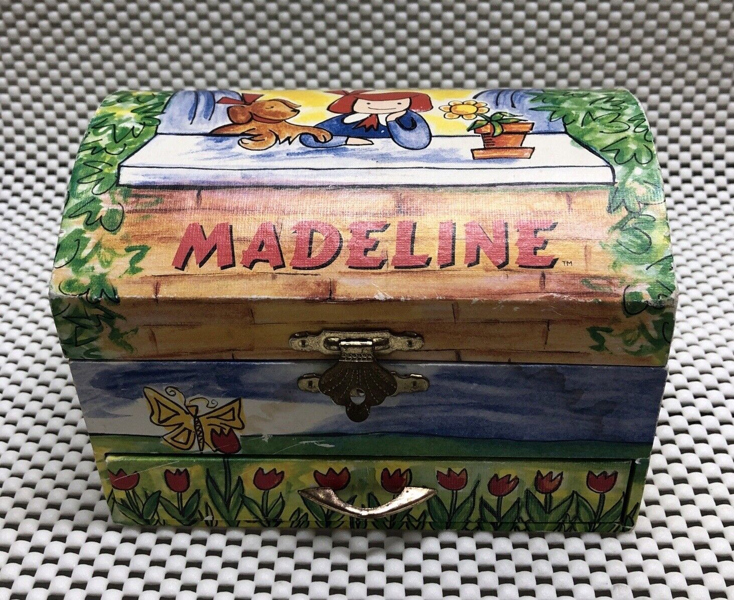 VINTAGE 1999 MADELINE MUSICAL BOX/ JEWELRY 6” Wood [Tested]